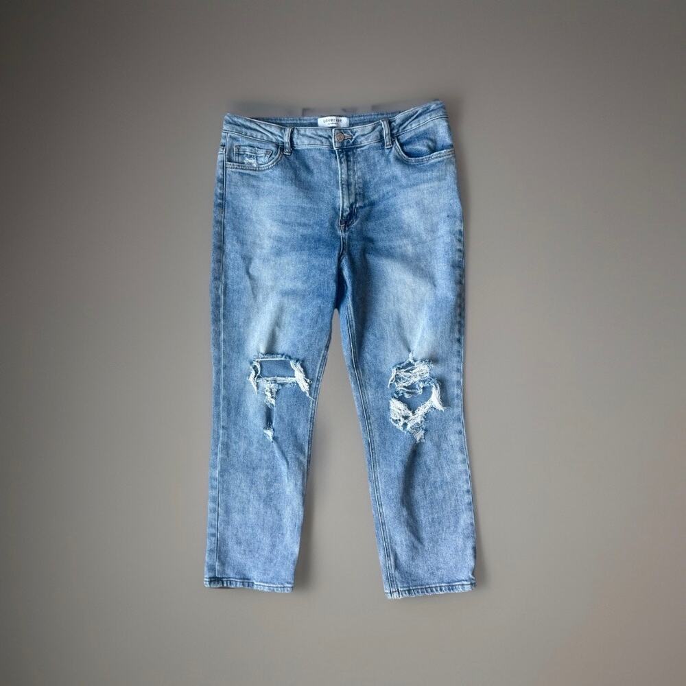Lovervet Distressed Crop Jeans Light Wash Skinny Ankle Size 32
